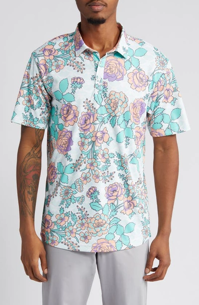 Swannies Bailey Floral Golf Polo In Cactus