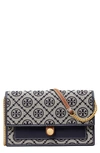 Tory Burch T Monogram Wallet On A Chain In Tory Navy