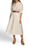 Donna Karan Cotton Midi Shirtdress In Cream