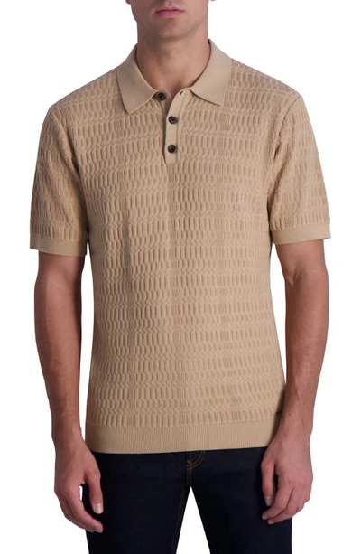 Karl Lagerfeld Textured Polo Sweater In Tan