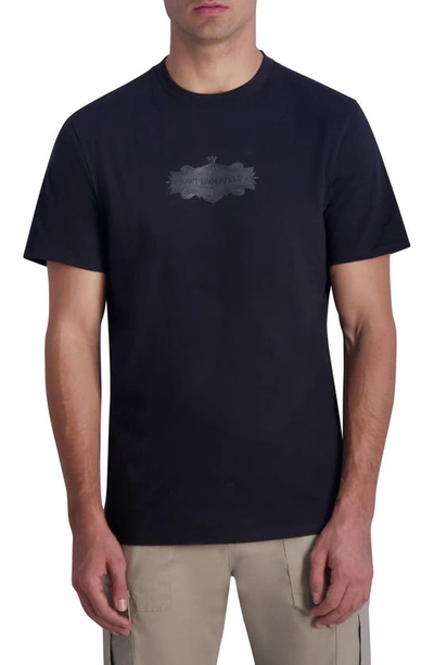 Karl Lagerfeld Rub Royal Logo Patch T-shirt In Black