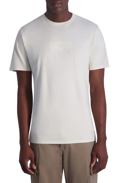 Karl Lagerfeld Rub Royal Logo Patch T-shirt In Natural