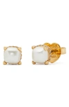 Kate Spade Little Luxuries Stud Earrings In Cream Gold