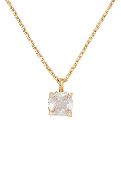 Kate Spade Little Luxuries Pendant Necklace In Clear/ Gold.