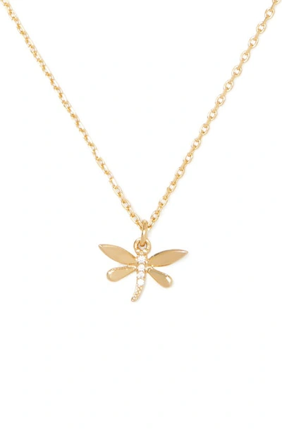 Kate Spade Delicate Dragonfly Pendant Necklace In Gold