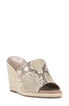 Vince Camuto Fayla Wedge Sandal In Light Taupe Snake Multi