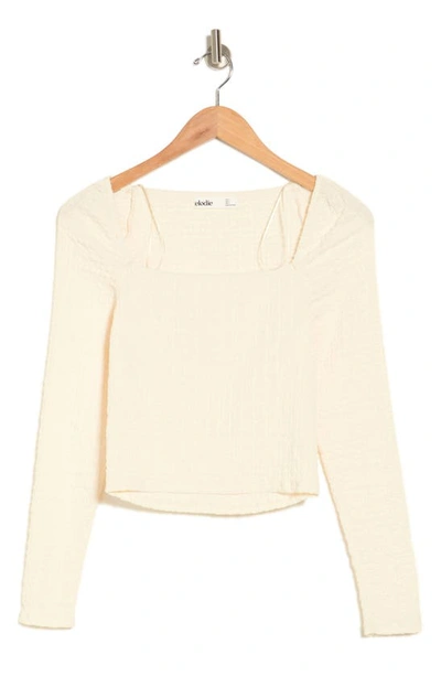 Elodie Textured Knit Crop Top In Ecru