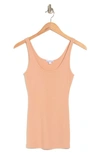 James Perse Ribbed Knit Tank In White Peach