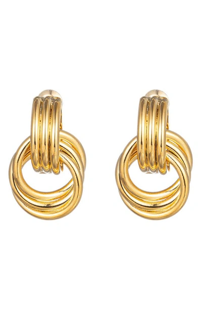 Eye Candy Los Angeles Lisa 24k Gold Plated Open Circle Drop Hoop Earrings