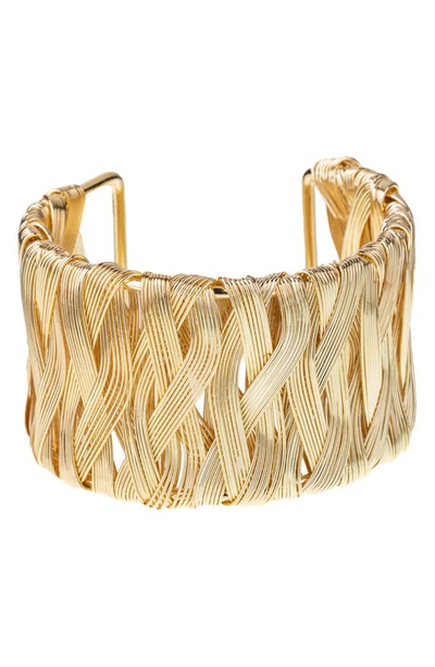 Eye Candy Los Angeles Chiara Mesh Cuff Bracelet In Gold