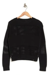 Calvin Klein Jeans Est.1978 Openwork Crewneck Sweater In Black