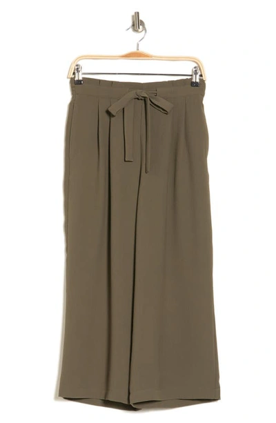 Dr2 By Daniel Rainn Crop Wide Leg Pants In Olive