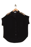 Dr2 By Daniel Rainn Gauze Button-up Shirt In Black