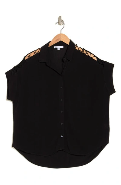 Dr2 By Daniel Rainn Gauze Button-up Shirt In Black