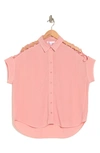 Dr2 By Daniel Rainn Gauze Button-up Shirt In Petal Pink