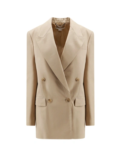 Stella Mccartney Sustainable Viscose Double-breasted Blazer In Neutral
