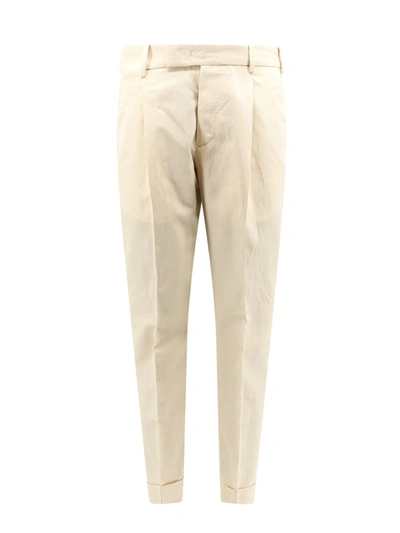 Pt Torino Cotton And Linen Trouser In Neutral