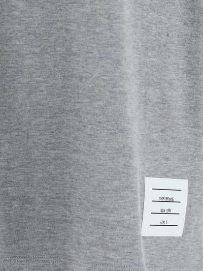 Thom Browne Long Sleeve Tee W/ 4 Bar Stripe In Milan In Grey