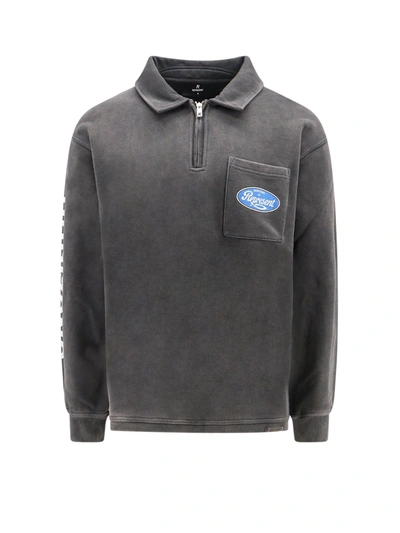 Represent Cotton Sweatshirt With Frontal Logo Print In Grey