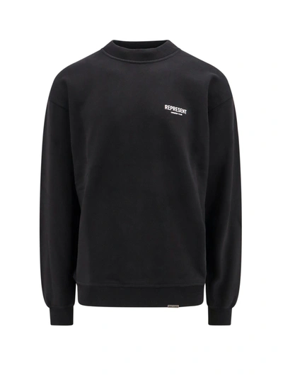 Represent Cotton Sweatshirt With Owners' Club Print In Black