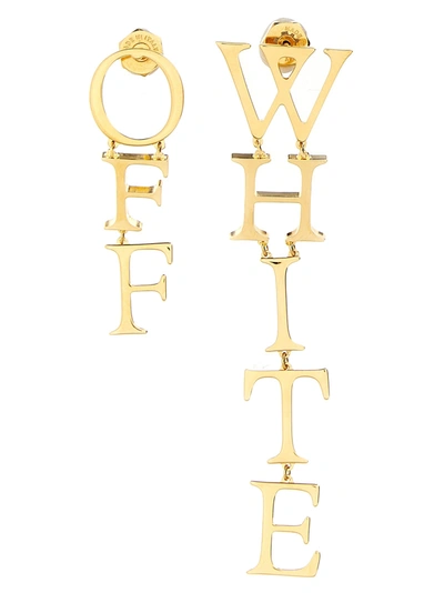 Off-white Pendant Logo Earrings Jewelry In Gold