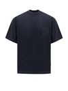 Sacai Cotton T-shirt With Zip On The Bottom In Black