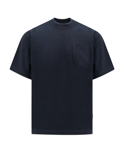 Sacai Cotton T-shirt With Zip On The Bottom In Black