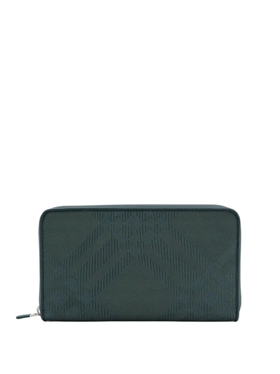 Burberry Coated Canvas Wallet With Check Motif