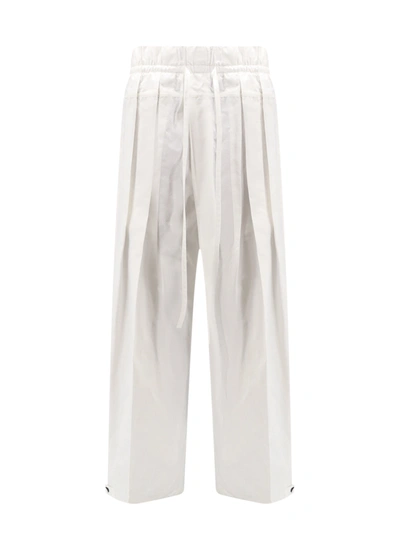 Jil Sander Wide Leg Organic Cotton Trouser In White