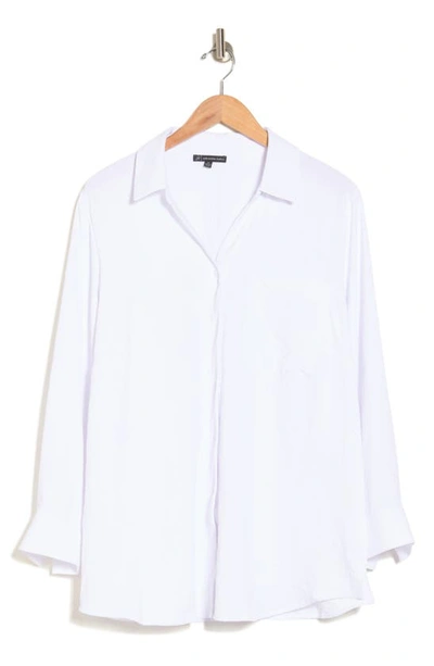 Adrianna Papell Boyfriend Button-up Shirt In White