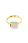 Panacea Pink Mother-of-pearl Adjustable Ring In Gold/ Pink