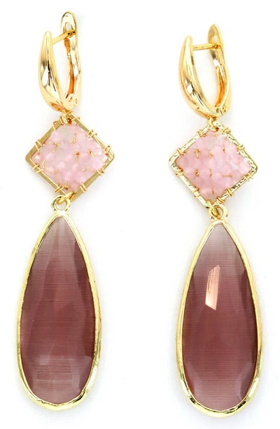 Panacea Stone Drop Earrings In Pink