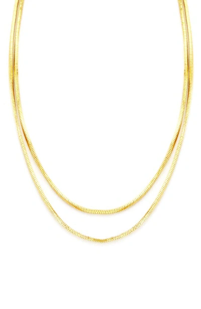 Panacea Layered Snake Chain Necklace In Gold