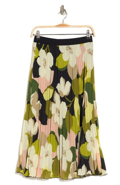 Dr2 By Daniel Rainn Pleated Floral Skirt In Blush