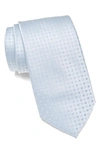 Calvin Klein Finley Neat Square Tie In Silver/ Blue