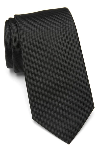 Calvin Klein Silver Spun Solid Tie In Black