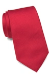 Calvin Klein Silver Spun Solid Tie In Red
