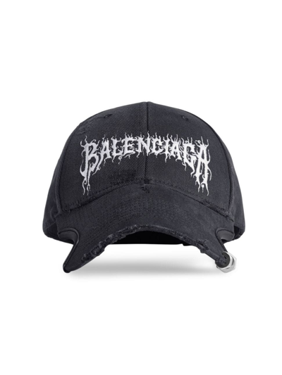 Balenciaga Diy Metal Outline Cap In Black Faded