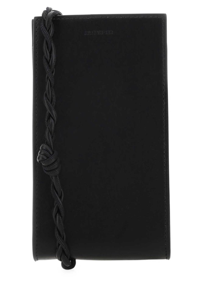 Jil Sander Logo Embossed Smartphone Holder In Black