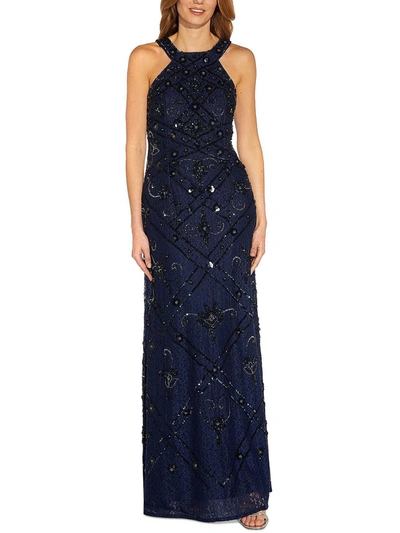 Adrianna Papell Womens Lace Long Evening Dress In Multi