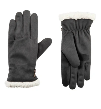 Isotoner Women's Smartdri Smartouch Microfiber Gloves In Lead In Silver