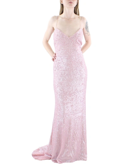 Donna Karan Womens Mermaid Sequined Evening Dress In Pink