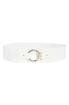 Vince Camuto Collection Xiix Circle & Bar Interlocking Belt In White Silver