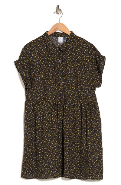 Melrose And Market Ditsy Flower Babydoll Dress In Navy- Olive Ivy Floral