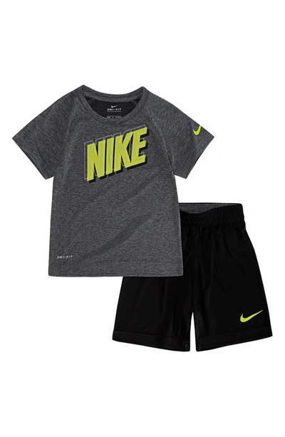 Nike Kids' Dri-fit Raglan T-shirt & Shorts Set In Trench