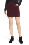 Ag Bernadette Wide-wale Cord Mini Skirt In Red