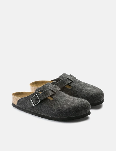 Birkenstock Womens  Boston Wool Felt (narrow) In Grey