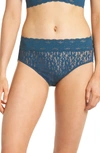 Wacoal Halo Lace High Cut Briefs In Majolica Blue