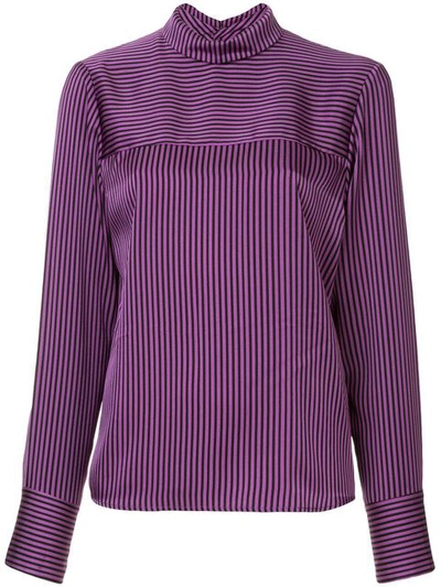 Gvgv Striped Backwards Shirt In Pink & Purple