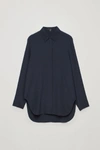 Cos Cocoon Cotton-poplin Shirt In Blue